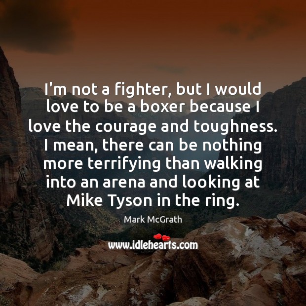 I’m not a fighter, but I would love to be a boxer Mark McGrath Picture Quote