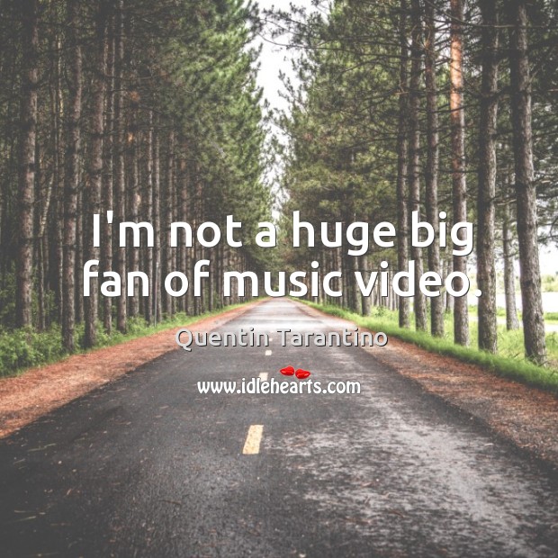 I’m not a huge big fan of music video. Quentin Tarantino Picture Quote