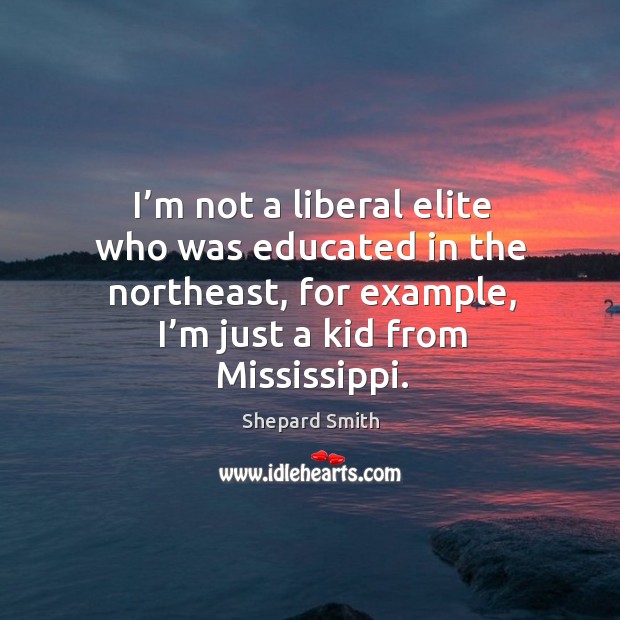 I’m not a liberal elite who was educated in the northeast, for example, I’m just a kid from mississippi. Image