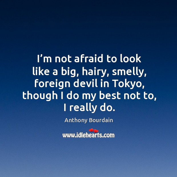 I’m not afraid to look like a big, hairy, smelly, foreign devil in tokyo, though I do my best not to, I really do. Image