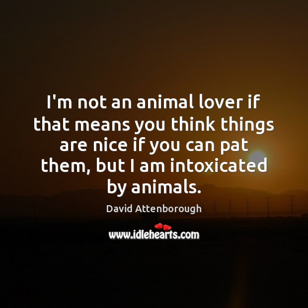 I’m not an animal lover if that means you think things are David Attenborough Picture Quote