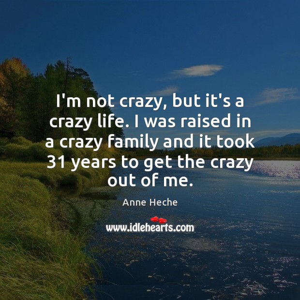 I’m not crazy, but it’s a crazy life. I was raised in Anne Heche Picture Quote
