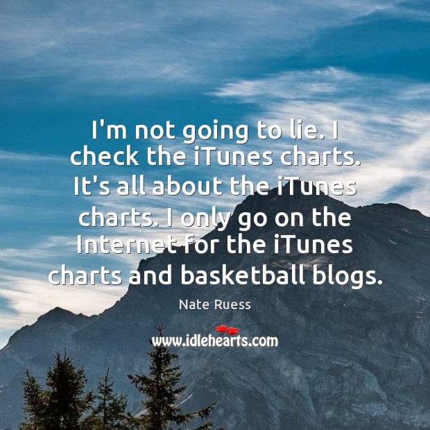 I’m not going to lie. I check the iTunes charts. It’s all Lie Quotes Image