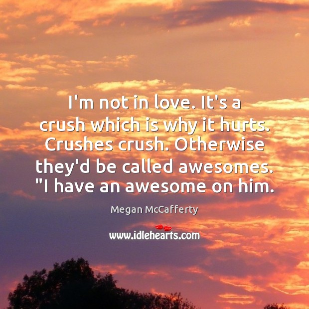I’m not in love. It’s a crush which is why it hurts. Megan McCafferty Picture Quote