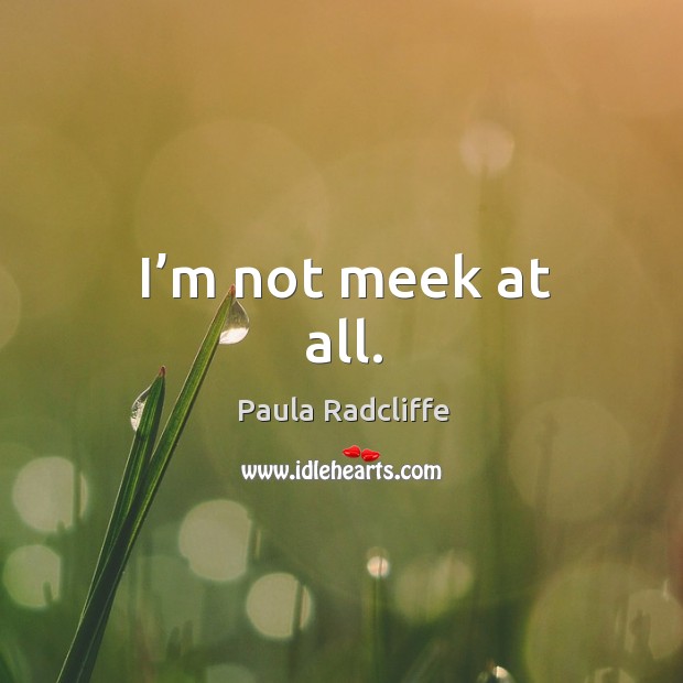 I’m not meek at all. Image