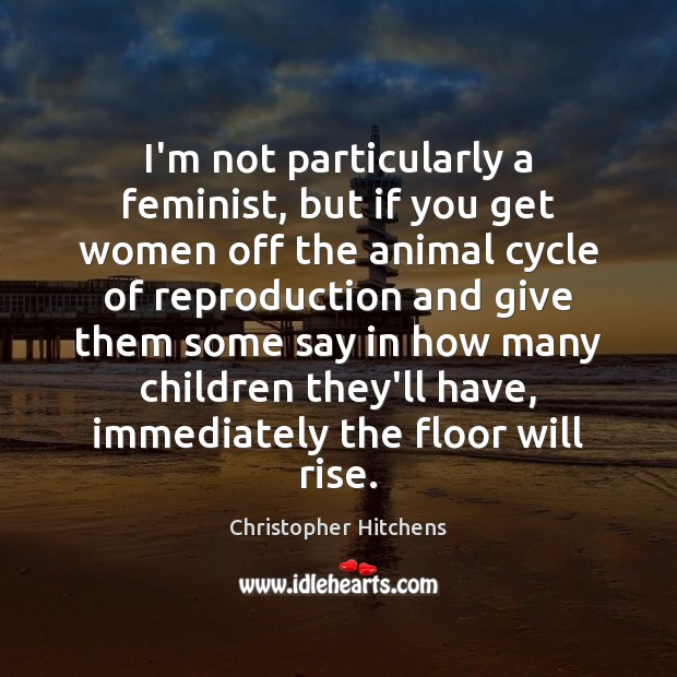 I’m not particularly a feminist, but if you get women off the Christopher Hitchens Picture Quote