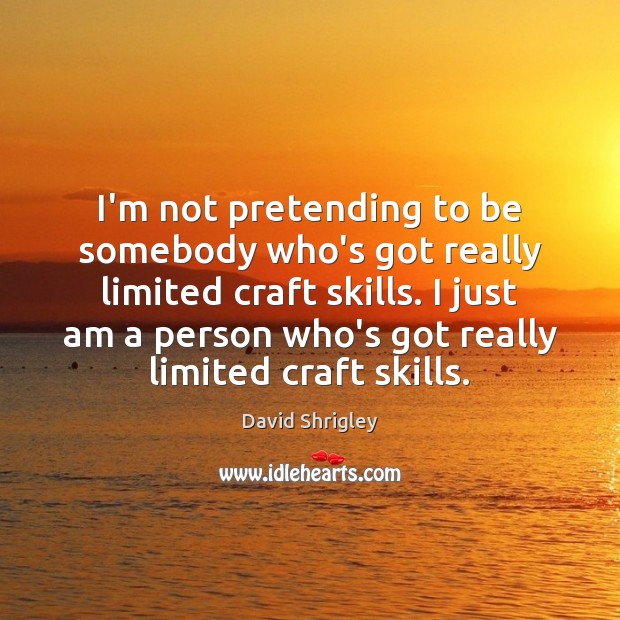 I’m not pretending to be somebody who’s got really limited craft skills. David Shrigley Picture Quote