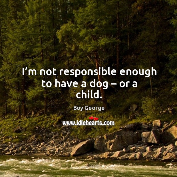 I’m not responsible enough to have a dog – or a child. Image