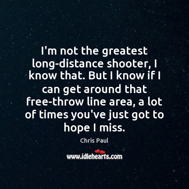 I’m not the greatest long-distance shooter, I know that. But I know Image