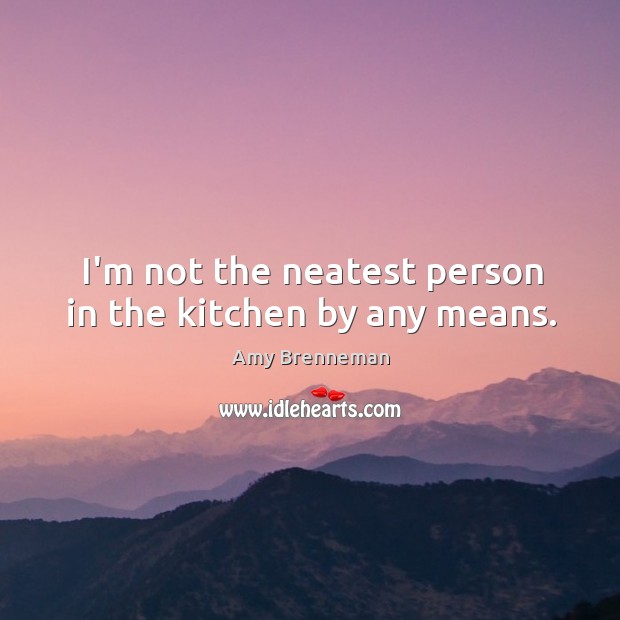 I’m not the neatest person in the kitchen by any means. Amy Brenneman Picture Quote