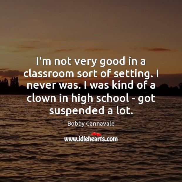 I’m not very good in a classroom sort of setting. I never Bobby Cannavale Picture Quote