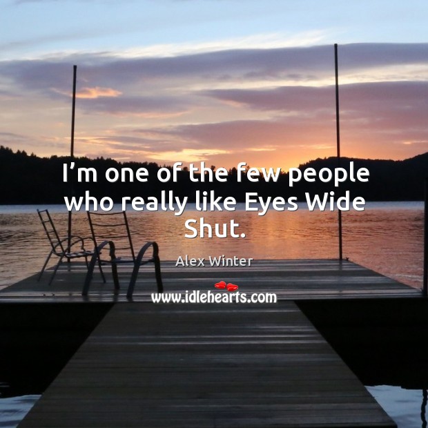 I’m one of the few people who really like eyes wide shut. Alex Winter Picture Quote