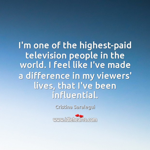 I’m one of the highest-paid television people in the world. I feel Image