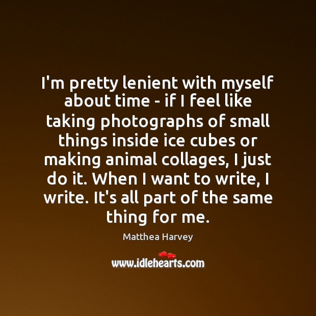 I’m pretty lenient with myself about time – if I feel like Matthea Harvey Picture Quote
