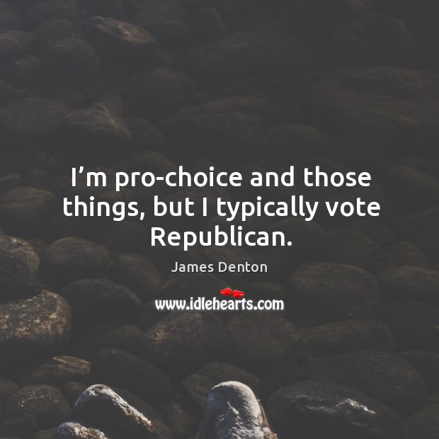I’m pro-choice and those things, but I typically vote republican. James Denton Picture Quote