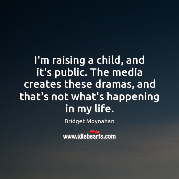 I’m raising a child, and it’s public. The media creates these dramas, Bridget Moynahan Picture Quote