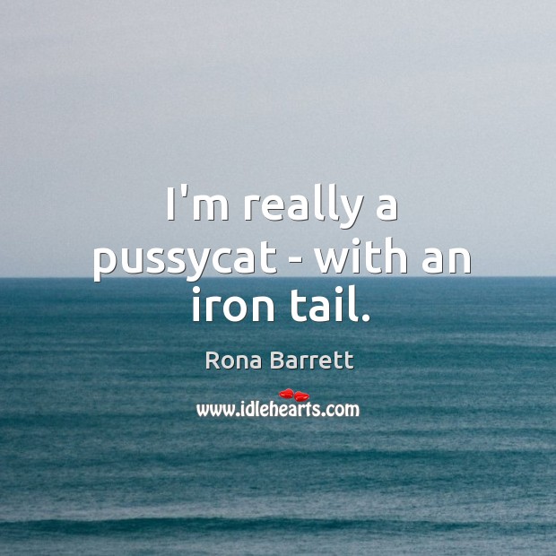 I’m really a pussycat – with an iron tail. Rona Barrett Picture Quote