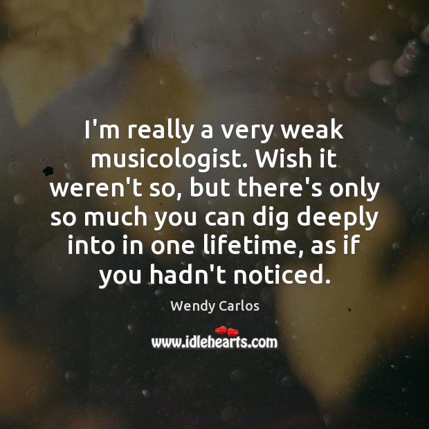 I’m really a very weak musicologist. Wish it weren’t so, but there’s Wendy Carlos Picture Quote