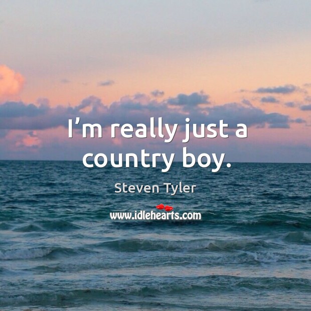 I’m really just a country boy. Steven Tyler Picture Quote