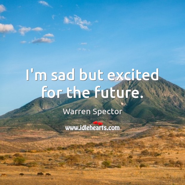 I’m sad but excited for the future. Warren Spector Picture Quote