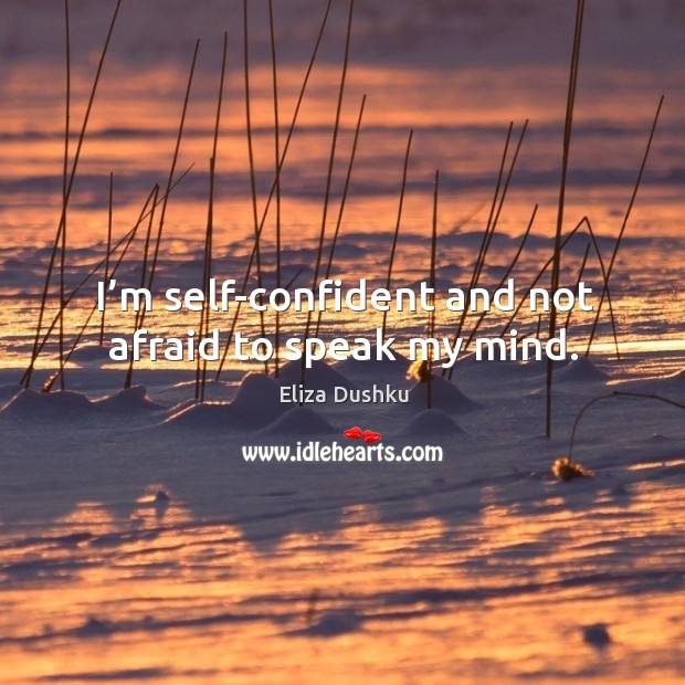 I’m self-confident and not afraid to speak my mind. Eliza Dushku Picture Quote