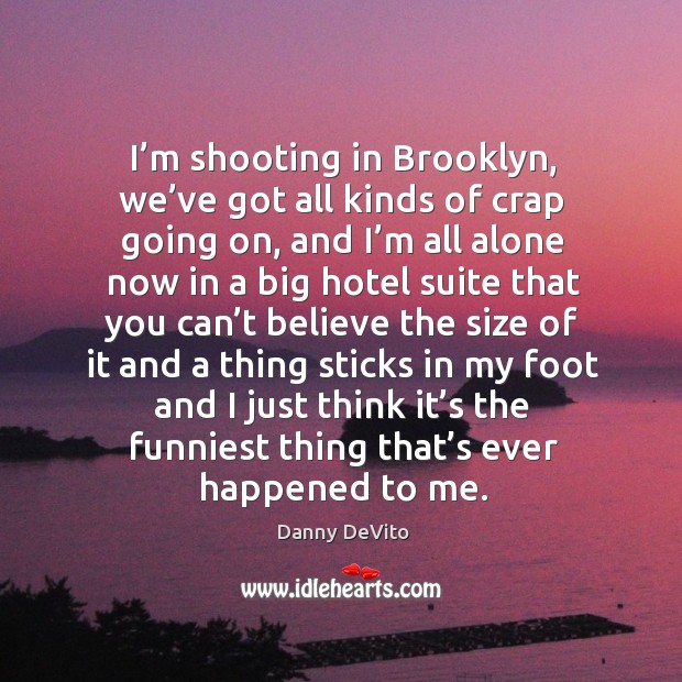 I’m shooting in brooklyn, we’ve got all kinds of crap going on Danny DeVito Picture Quote