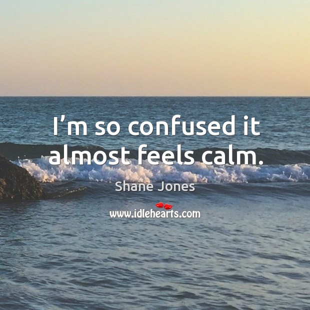 I’m so confused it almost feels calm. Shane Jones Picture Quote