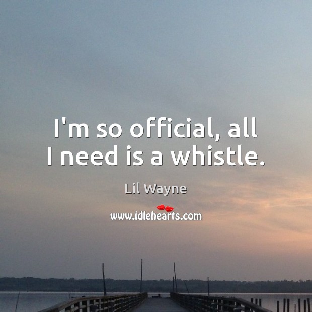 I’m so official, all I need is a whistle. Image