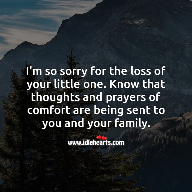 I’m so sorry for the loss of your little one. Sympathy Quotes Image