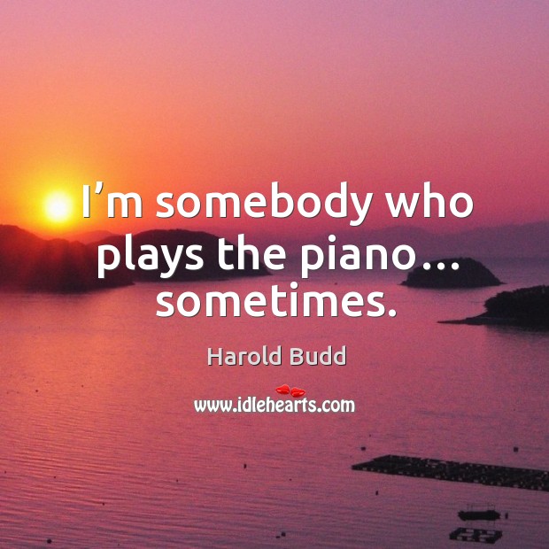 I’m somebody who plays the piano… sometimes. Harold Budd Picture Quote