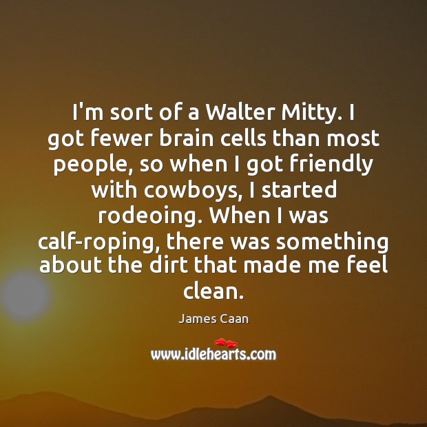 I’m sort of a Walter Mitty. I got fewer brain cells than James Caan Picture Quote