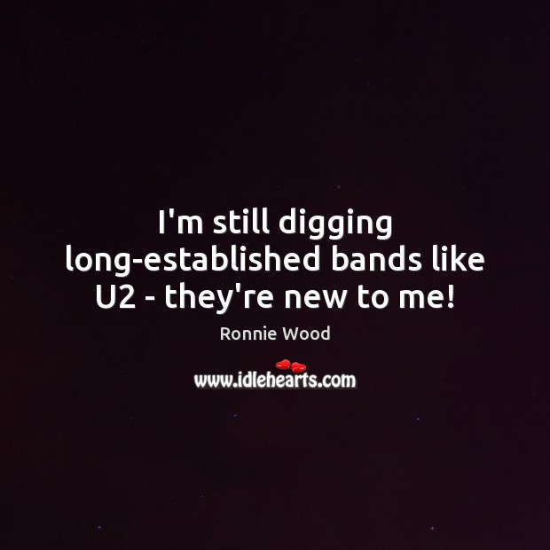I’m still digging long-established bands like U2 – they’re new to me! Ronnie Wood Picture Quote