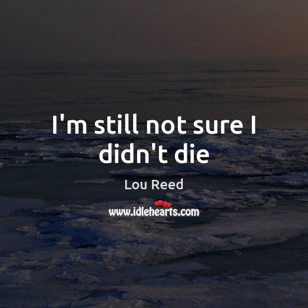I’m still not sure I didn’t die Lou Reed Picture Quote