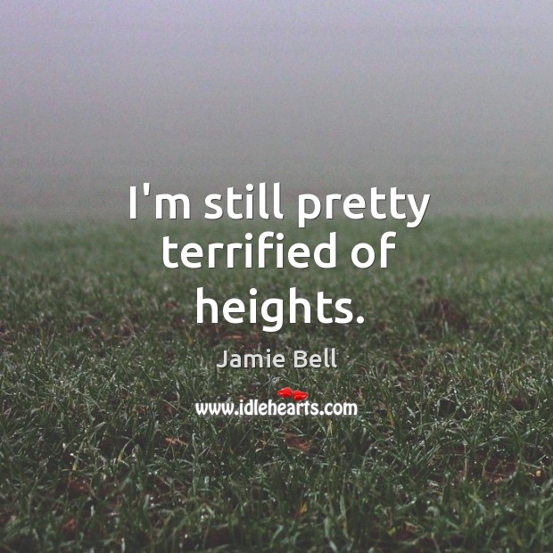 I’m still pretty terrified of heights. Jamie Bell Picture Quote