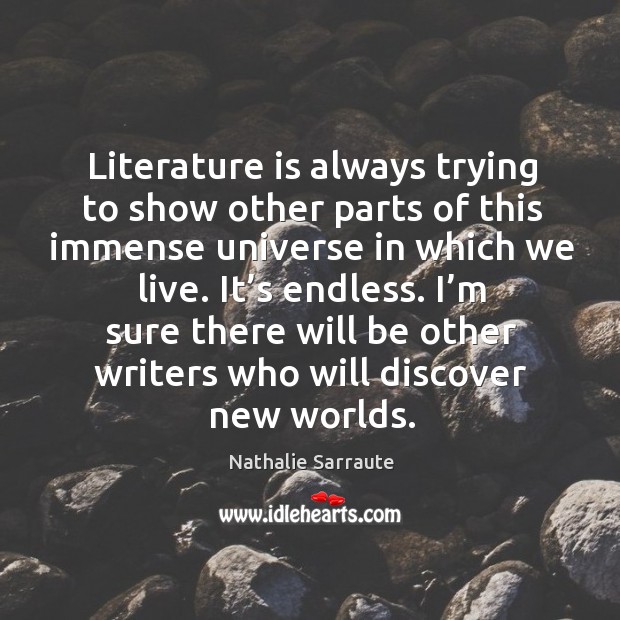 I’m sure there will be other writers who will discover new worlds. Nathalie Sarraute Picture Quote