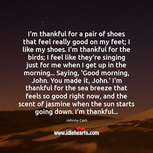 I’m thankful for a pair of shoes that feel really good on Good Morning Quotes Image