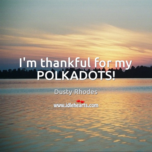 I’m thankful for my POLKADOTS! Dusty Rhodes Picture Quote