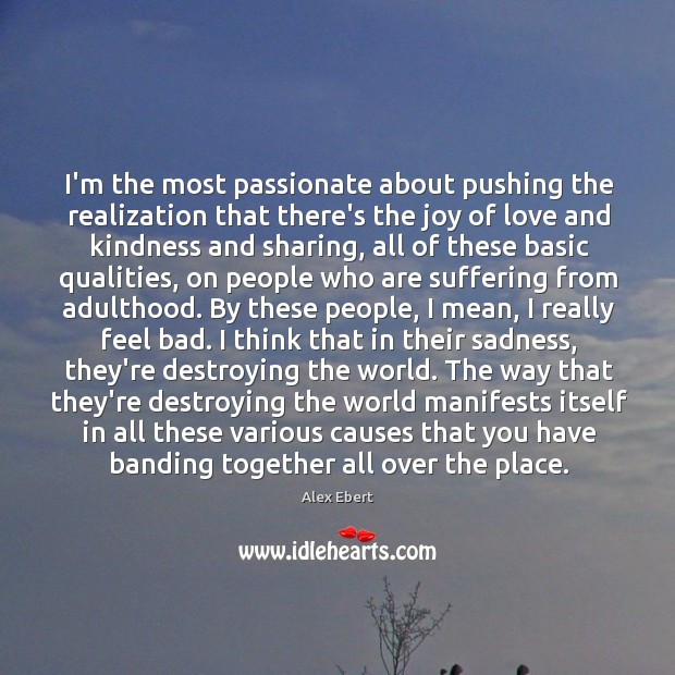 I’m the most passionate about pushing the realization that there’s the joy Alex Ebert Picture Quote