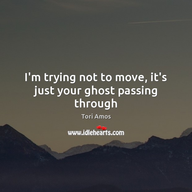 I’m trying not to move, it’s just your ghost passing through Tori Amos Picture Quote