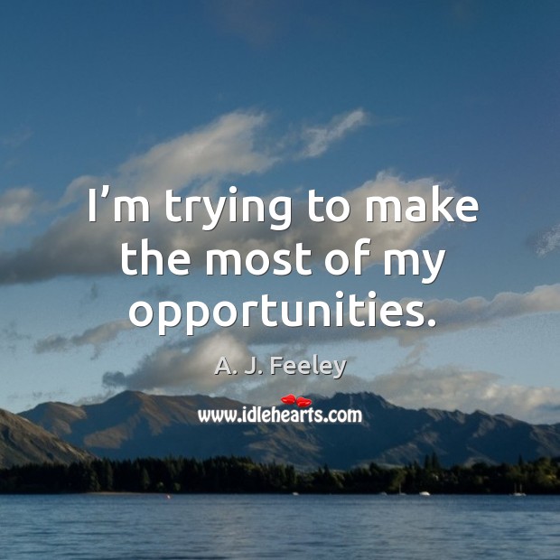 I’m trying to make the most of my opportunities. A. J. Feeley Picture Quote