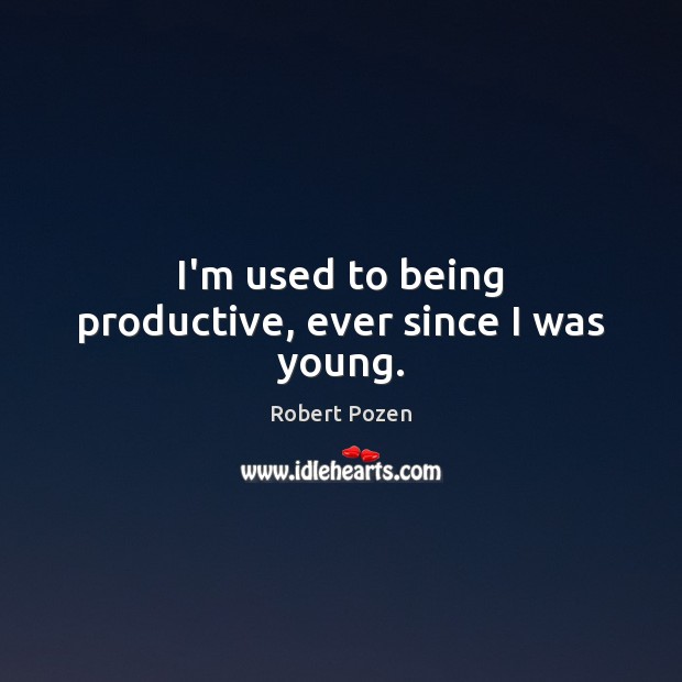 I’m used to being productive, ever since I was young. Robert Pozen Picture Quote