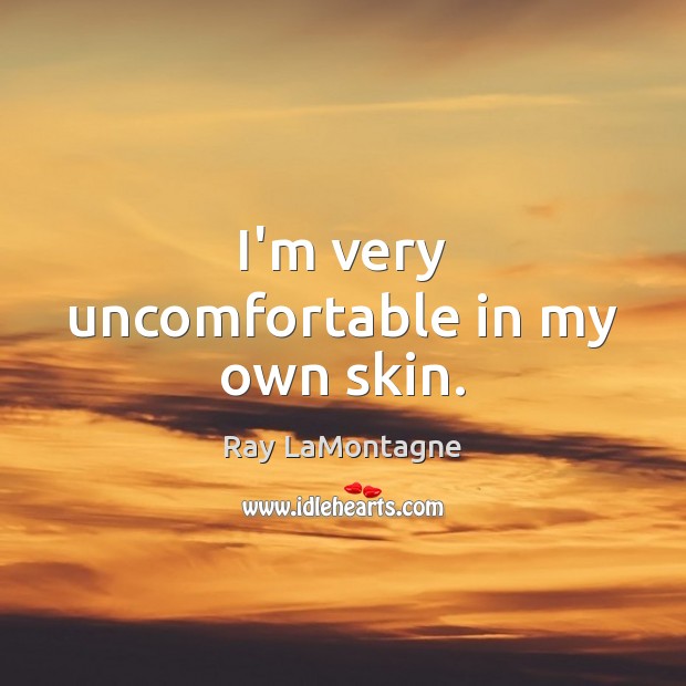 I’m very uncomfortable in my own skin. Ray LaMontagne Picture Quote
