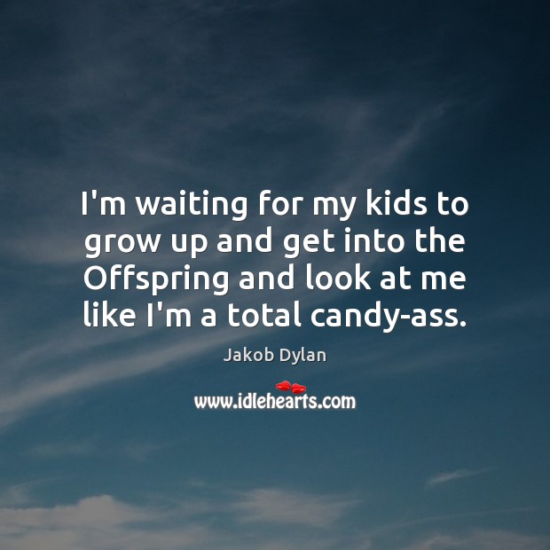 I’m waiting for my kids to grow up and get into the Jakob Dylan Picture Quote