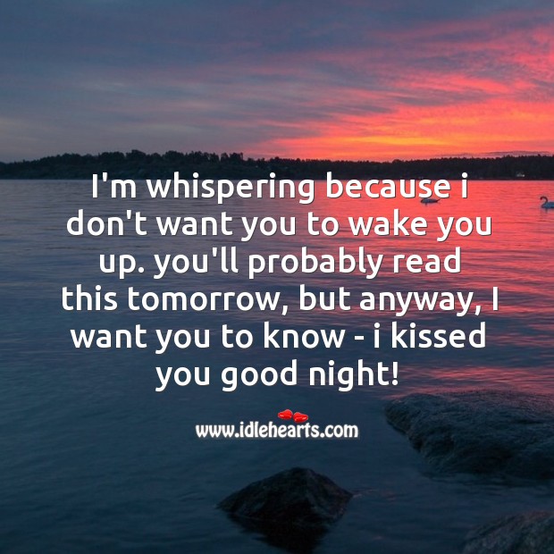 I’m whispering because I don’t want Good Night Quotes Image