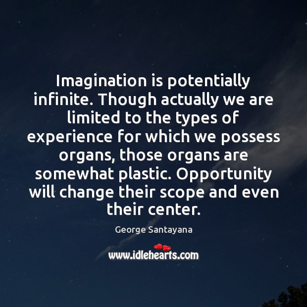 Imagination is potentially infinite. Though actually we are limited to the types Imagination Quotes Image