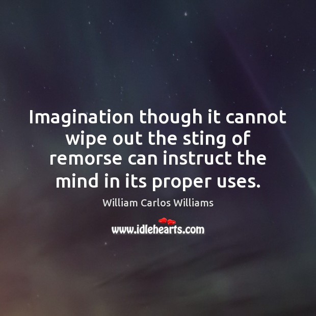 Imagination though it cannot wipe out the sting of remorse can instruct Image