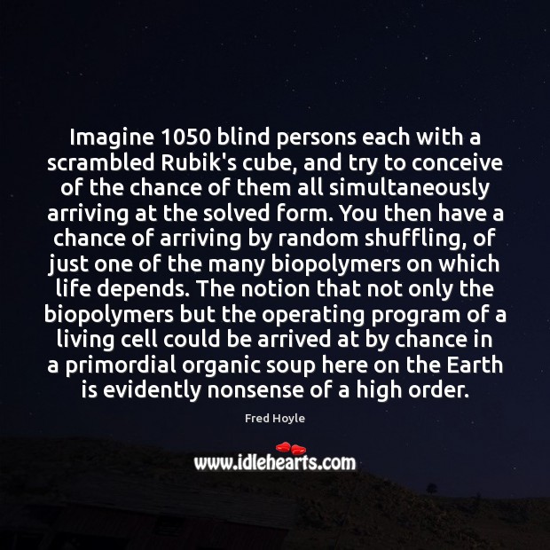 Imagine 1050 blind persons each with a scrambled Rubik’s cube, and try to Image