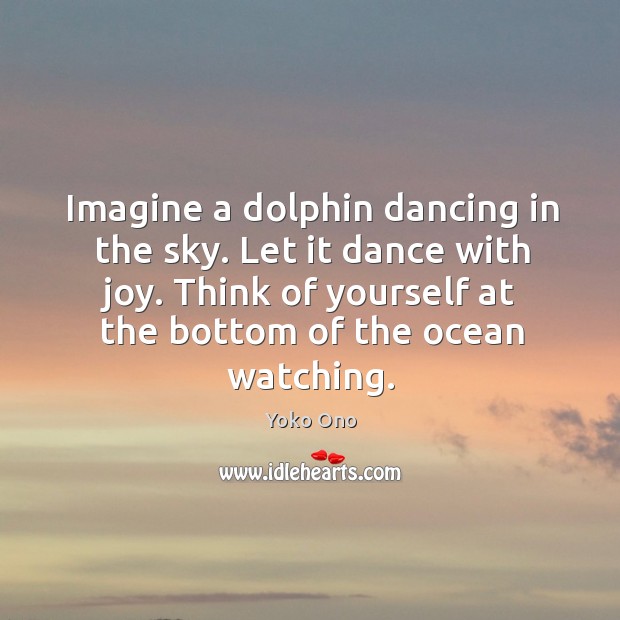 Imagine a dolphin dancing in the sky. Let it dance with joy. Image