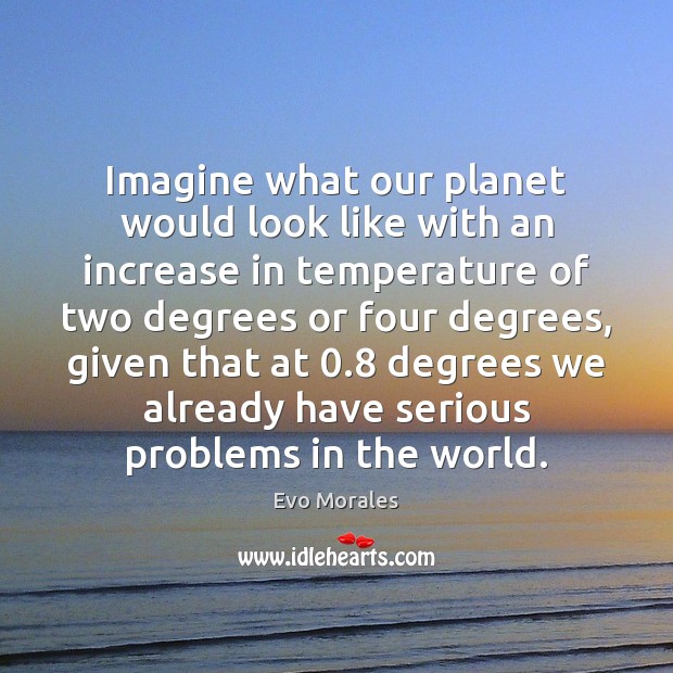 Imagine what our planet would look like with an increase in temperature Image