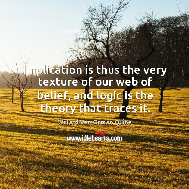 Implication is thus the very texture of our web of belief, and Image